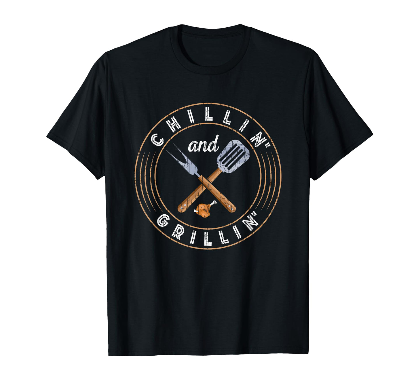 Chillin and Grillin Funny Barbeque Grilled BBQ Lover Graphic T-Shirt