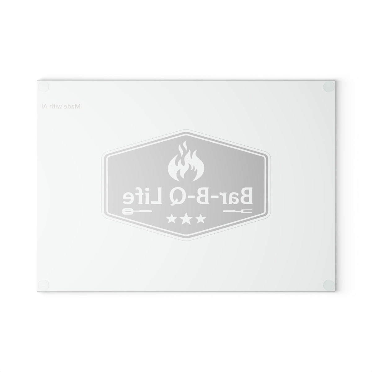Bar-B-Q Life Glass Cutting Board – BBQ Grilling Kitchen Prep Board