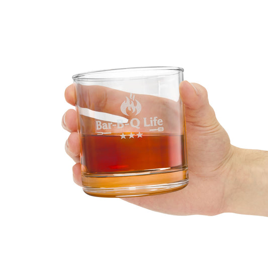Bar-B-Q Life Engraved Whiskey Glass — 10.5oz Rocks Glass for BBQ Lovers