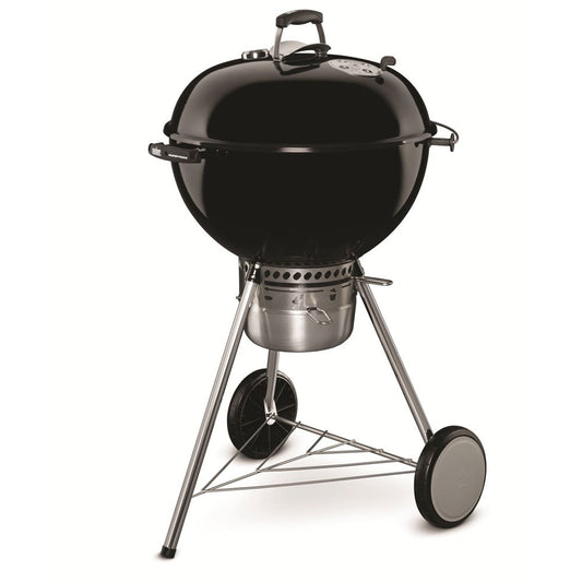 Weber Master-Touch Charcoal Grill, 22-Inch, Black – Premium Outdoor BBQ Grill with Tuck-Away Lid Holder & One‑Touch™ Cleaning System, Porcelain‑Enameled Kettle