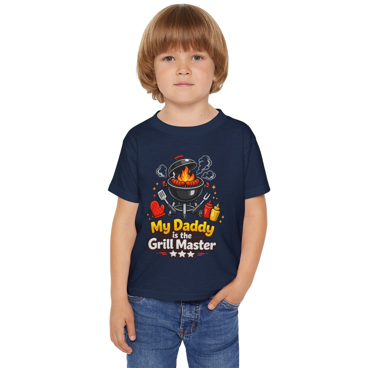 Toddler T-Shirt — "My Daddy is the Grill Master" BBQ Baby Tee