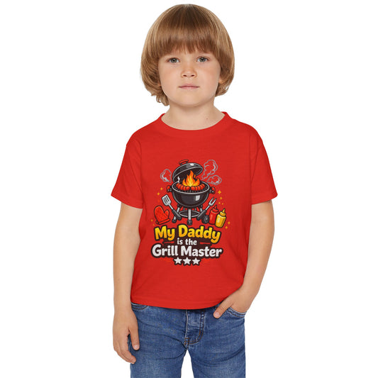 Toddler T-Shirt — "My Daddy is the Grill Master" BBQ Baby Tee
