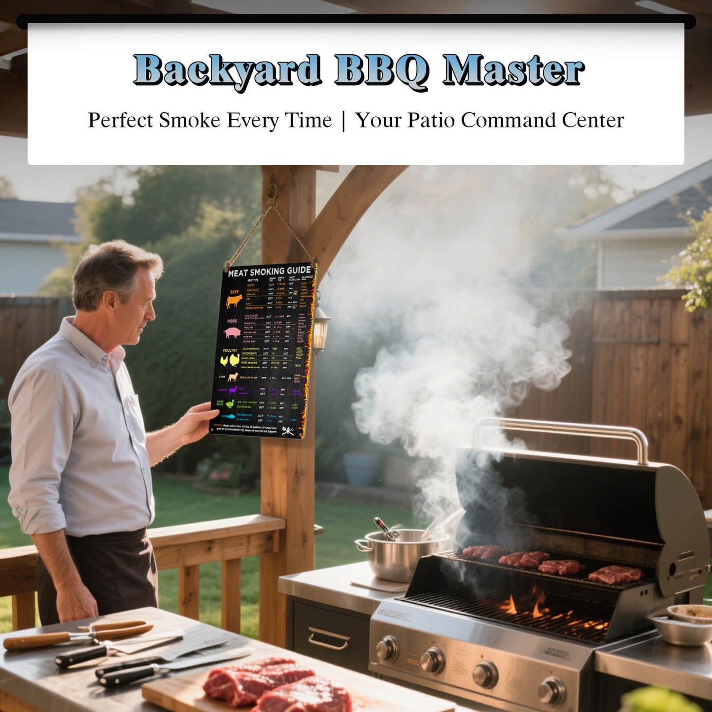 Wallors Meat Smoking Guide for Pellet Smoker Accessories for Men 12x8 Inch