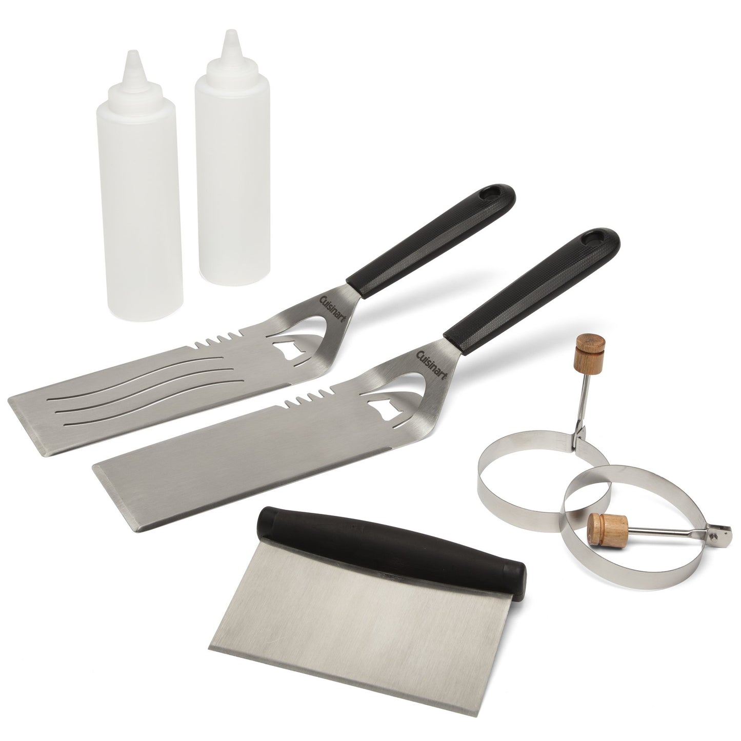 Cuisinart Flat Top Professional Quality Propane CGG-0028 28" Two Burner Gas Griddle and Cuisinart CGS-507 Griddle Kit, 7 Piece, Steel