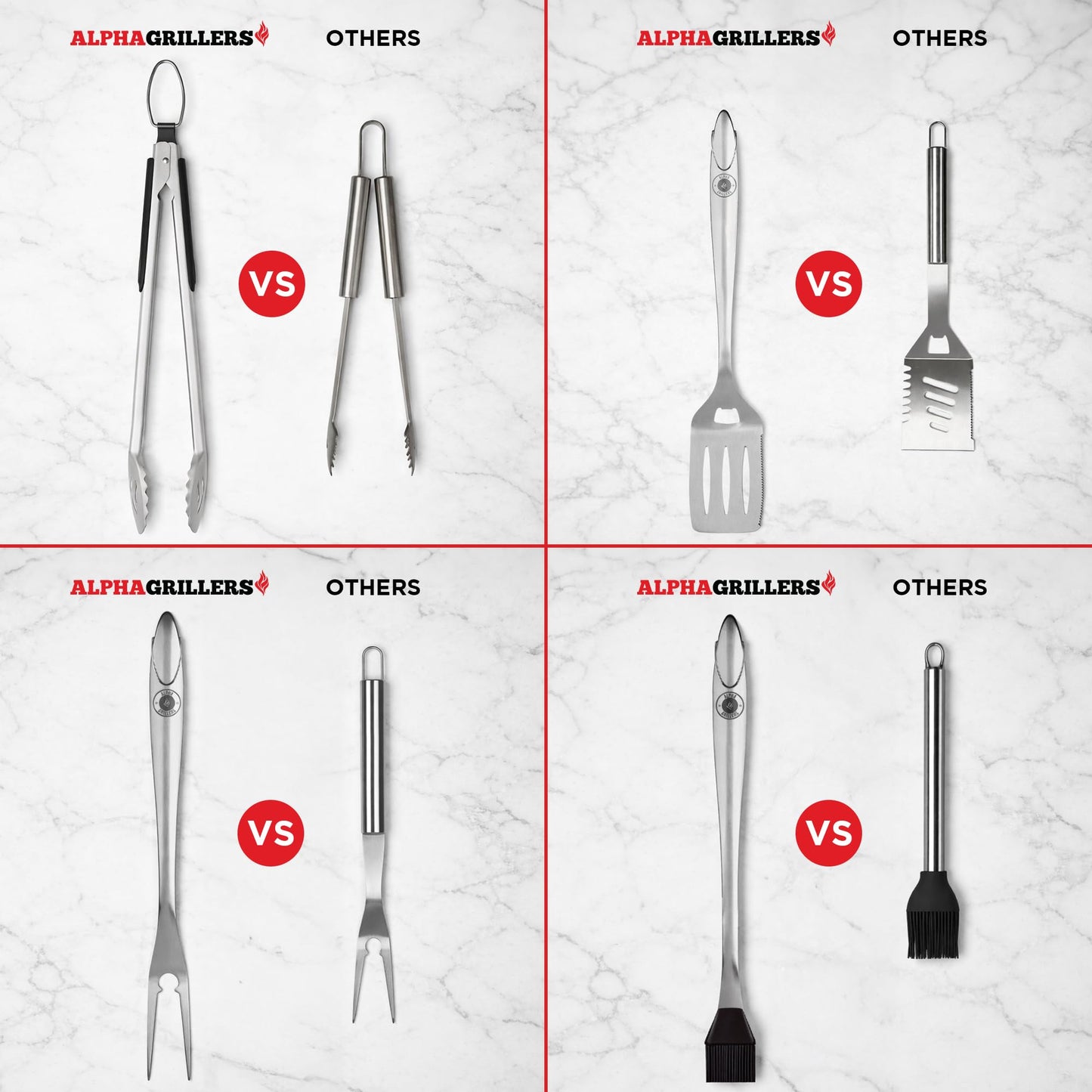 Alpha Grillers Grill Tools Set, BBQ & Grilling Accessories Outdoor Utensils