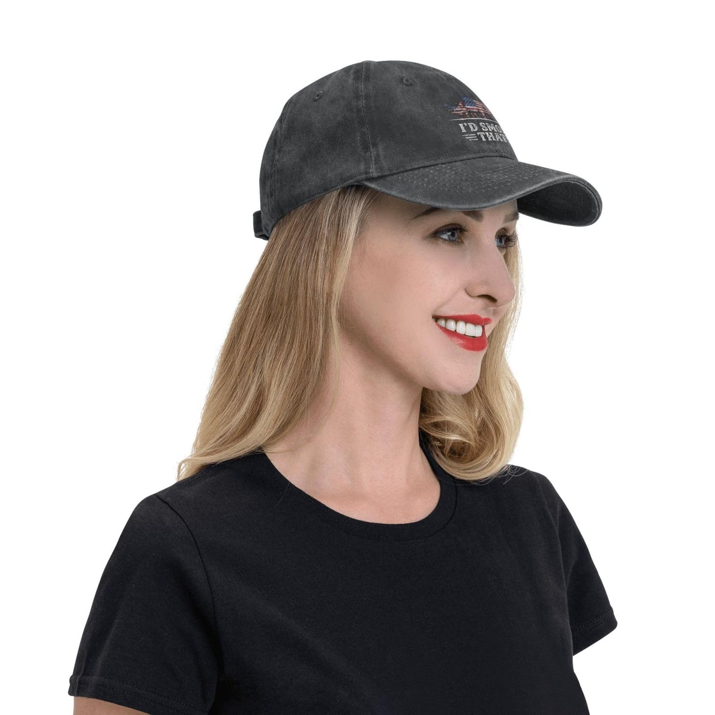 Funny BBQ I'd Smoke that Meat Pitmaster Grill Baseball Cap Women Men Adjustable Washed Cotton Dad Hats Gift Classic Golf Caps Vintage Bulk Black