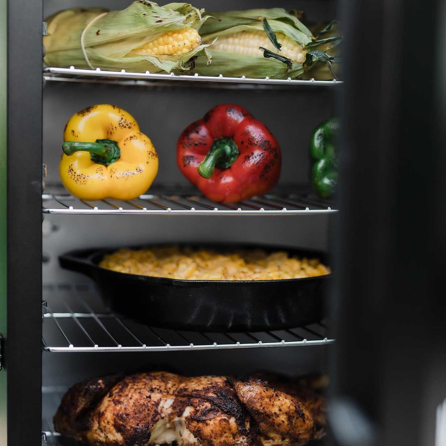Masterbuilt®710 WiFi Digital Smoker, Vertical Design, 711 Cooking Sq. Inches, 4 Chrome Coated Smoking Racks, Wood Chip Loader, Electric Fuel Source to Plug in and Start Cooking, Black Model MB20070924