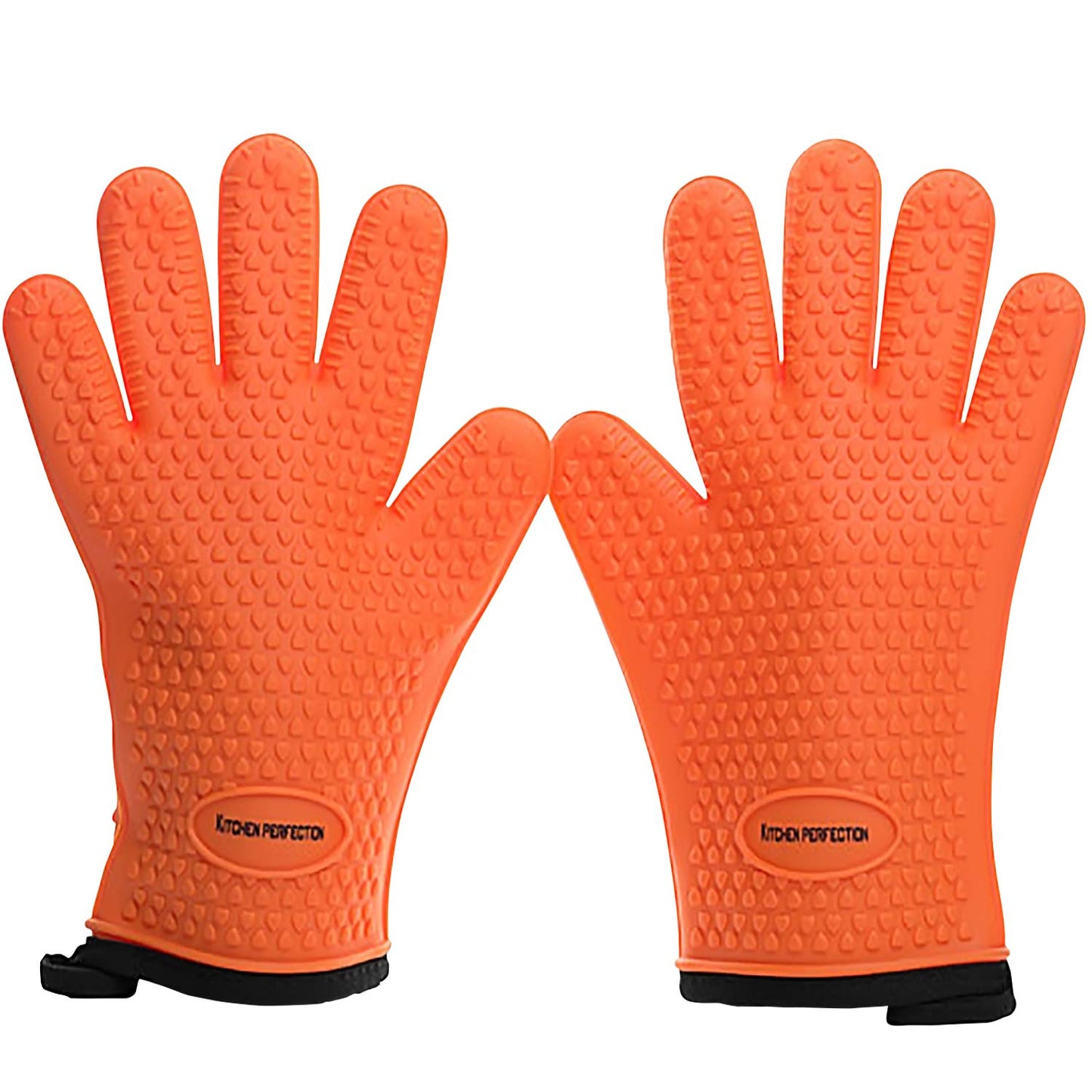 KITCHEN PERFECTION Silicone Smoker BBQ Gloves - Heat Resistant Oven Mitts