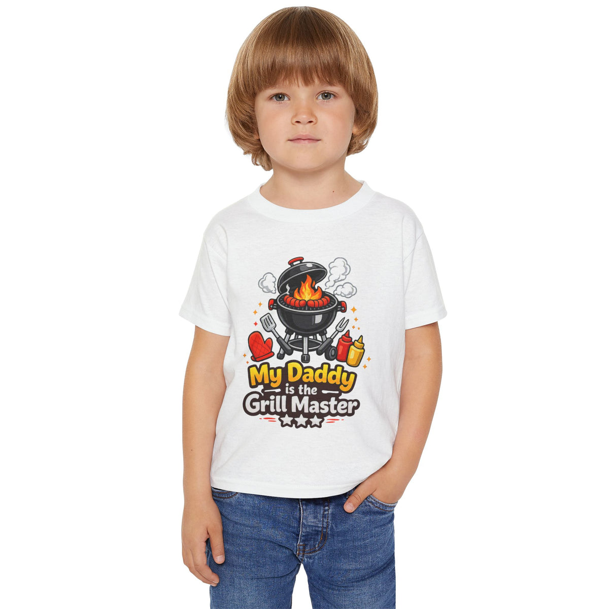 Toddler T-Shirt — "My Daddy is the Grill Master" BBQ Baby Tee