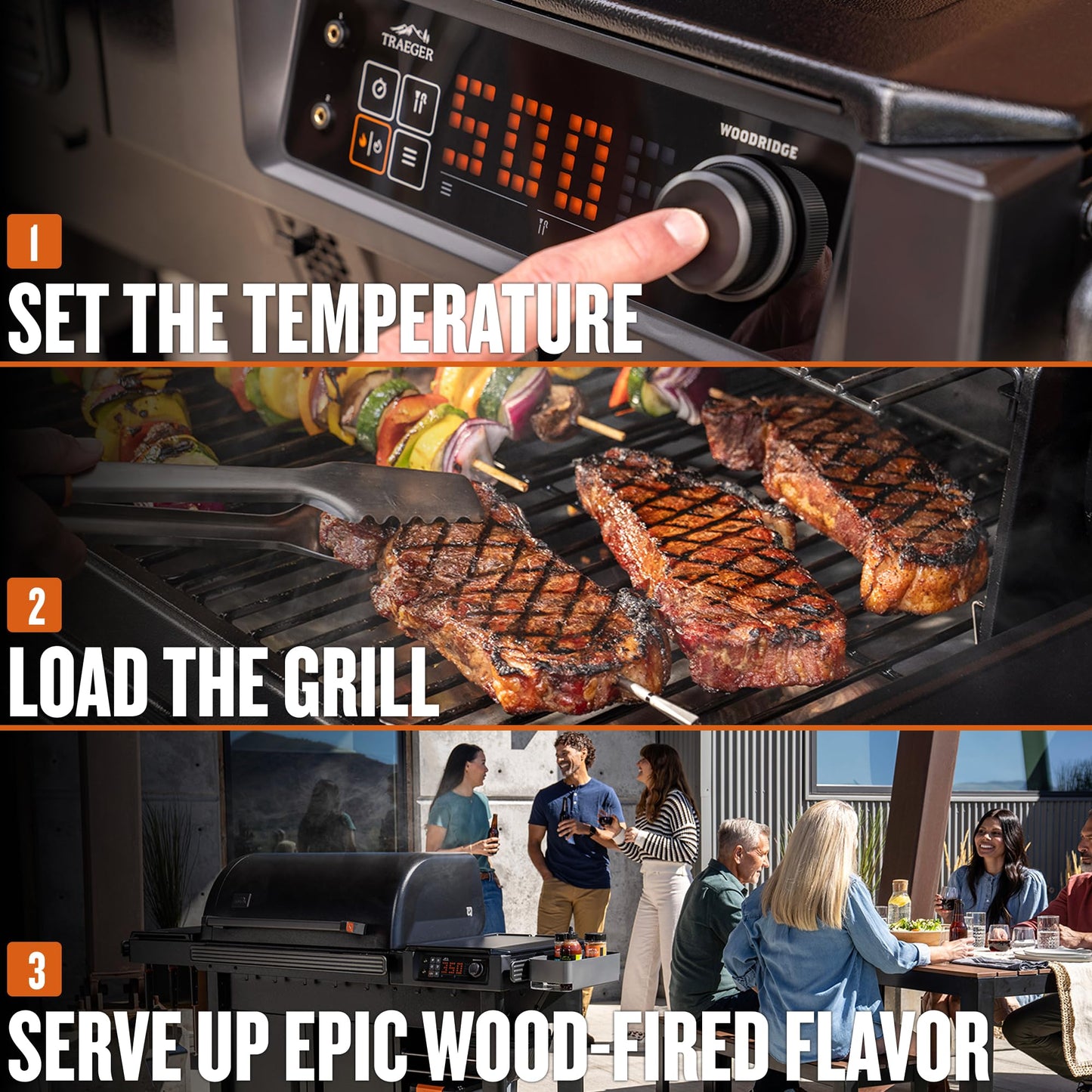 Traeger Grills Woodridge Electric Wood Pellet Grill and Smoker, Wi-Fi Temperature Control up to 500 Degrees, 860 Sq. In. Cooking Capacity, 6-in-1 for Outdoor Grilling, Smoking, BBQ, Black, TFB86MLH