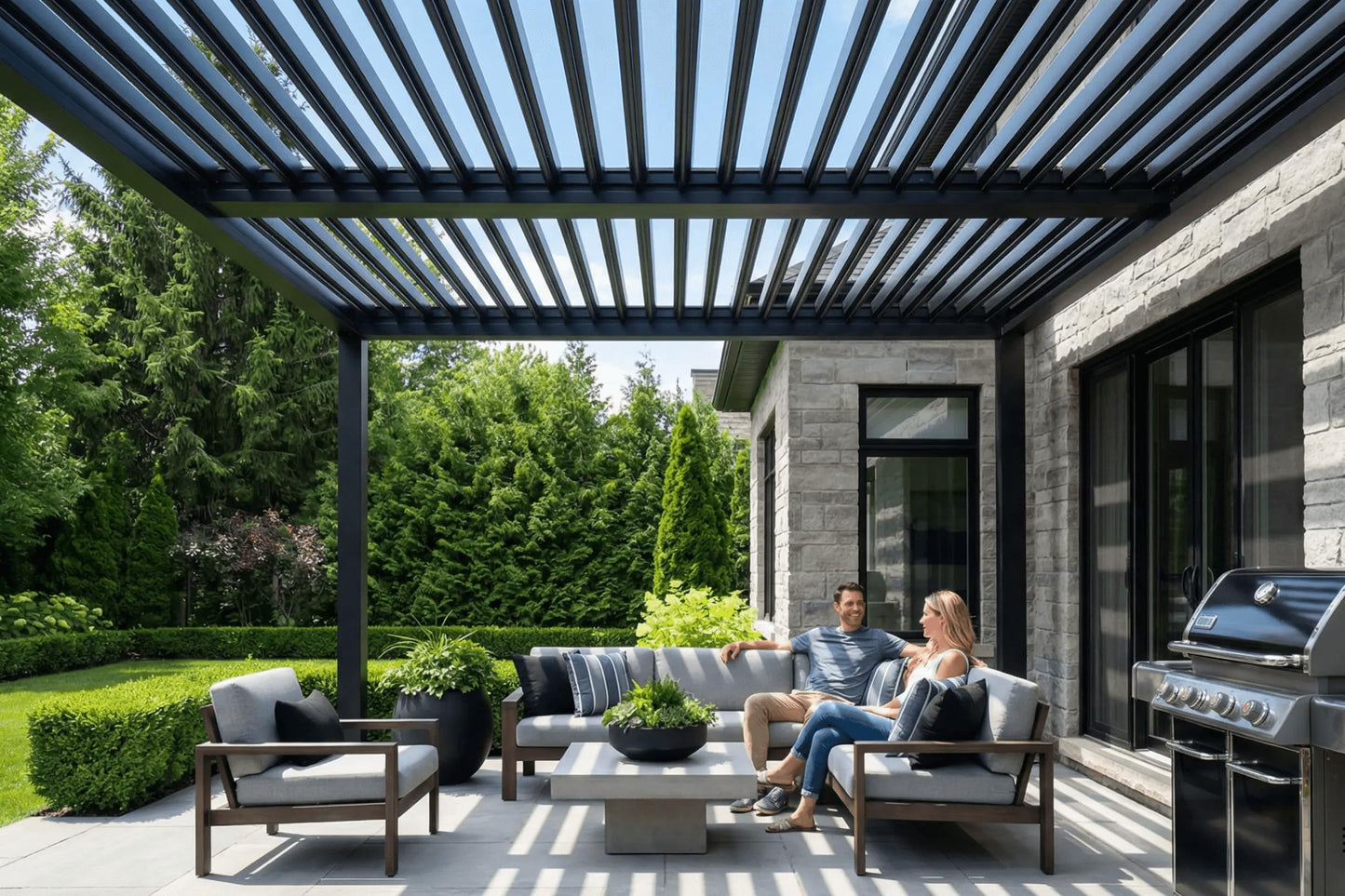 Patio Kingdom 10' x 10' Louvered Pergola Outdoor Aluminum Pergola Kit with Adjustable Roof, All-Weather Metal Gazebo with Drainage System for Patio, Deck, Garden and Backyard Shade, Gray