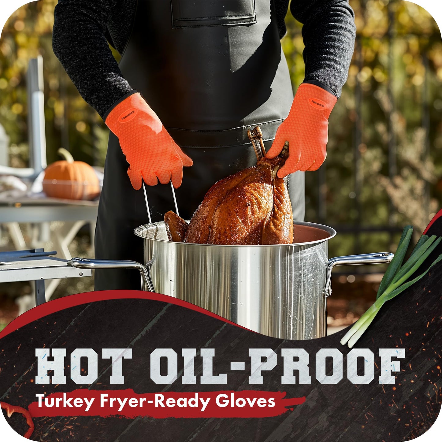 KITCHEN PERFECTION Silicone Smoker BBQ Gloves - Heat Resistant Oven Mitts