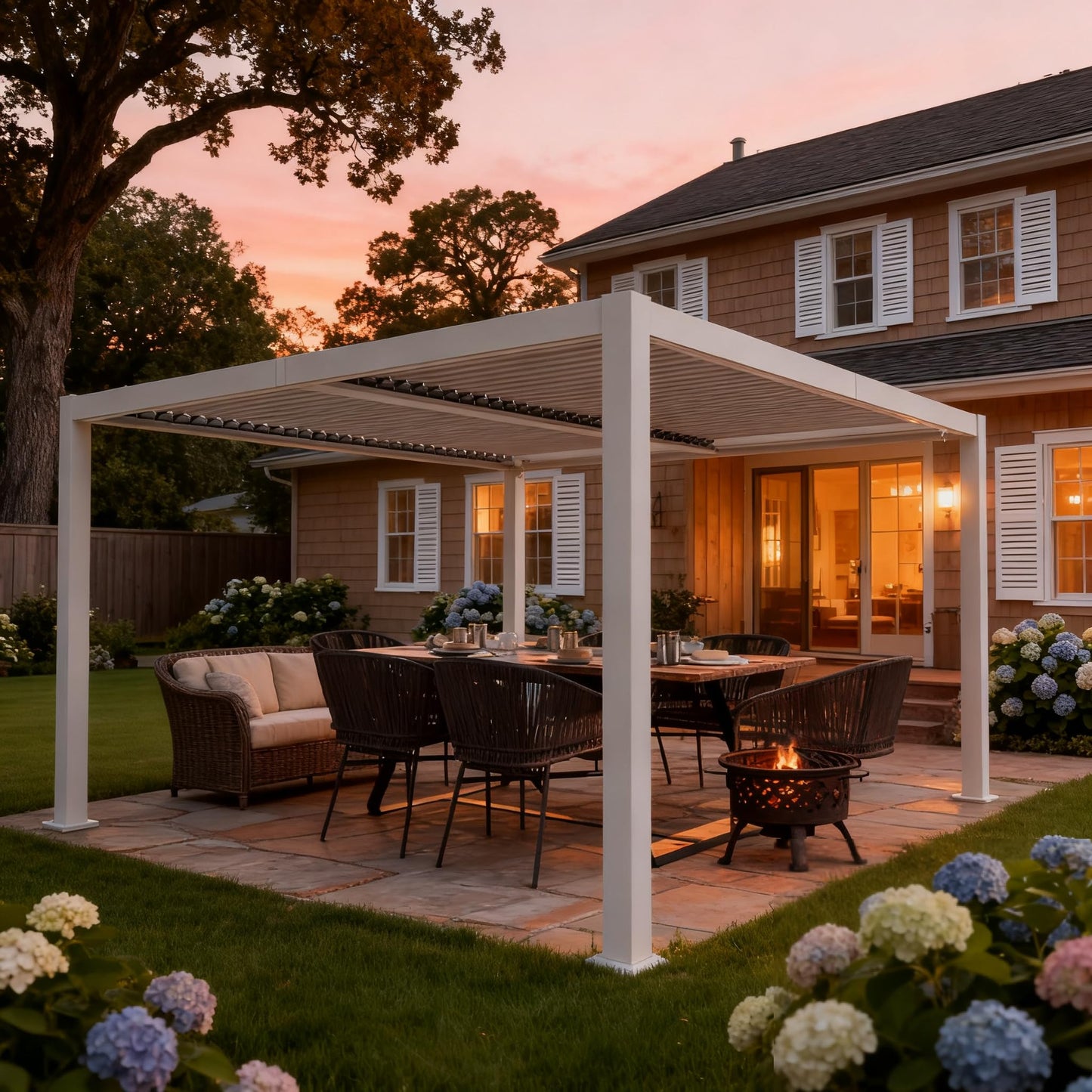 Kozyard Outdoor Louvered Pergola 12' x 12' Sun Shade Aluminum Patio Shelter