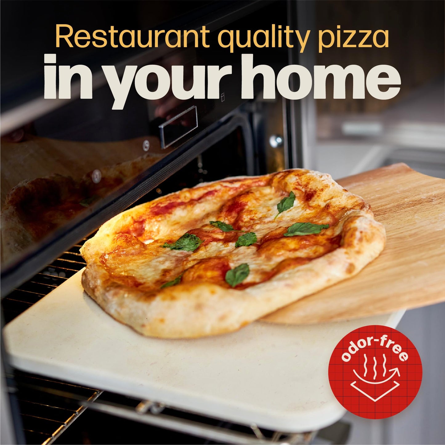 Hans Grill Rectangular Pizza Stone, 15 x 12 Inch Cordierite Stone with Peel
