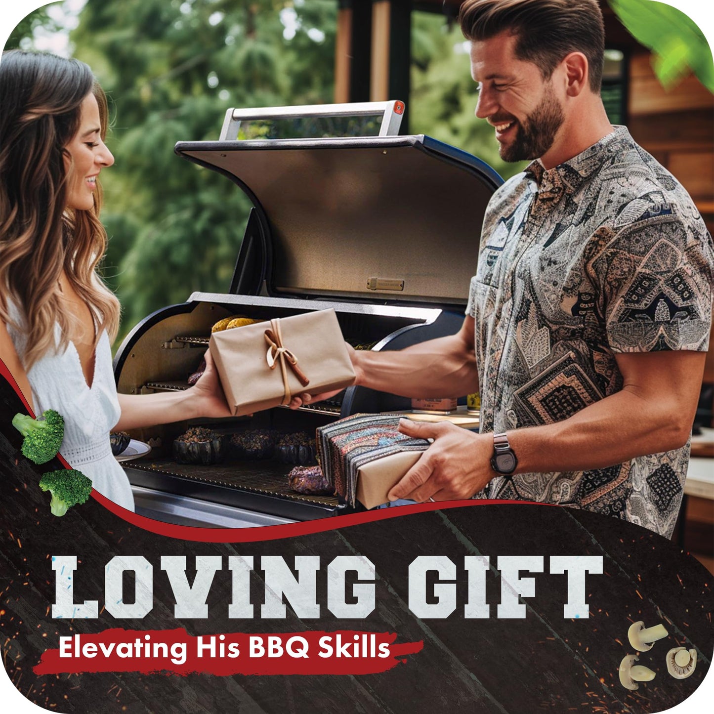 KITCHEN PERFECTION Silicone Smoker BBQ Gloves - Heat Resistant Oven Mitts