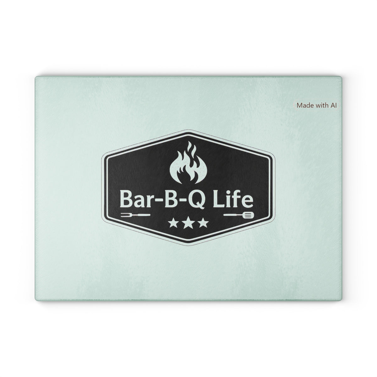 Bar-B-Q Life Glass Cutting Board – BBQ Grilling Kitchen Prep Board