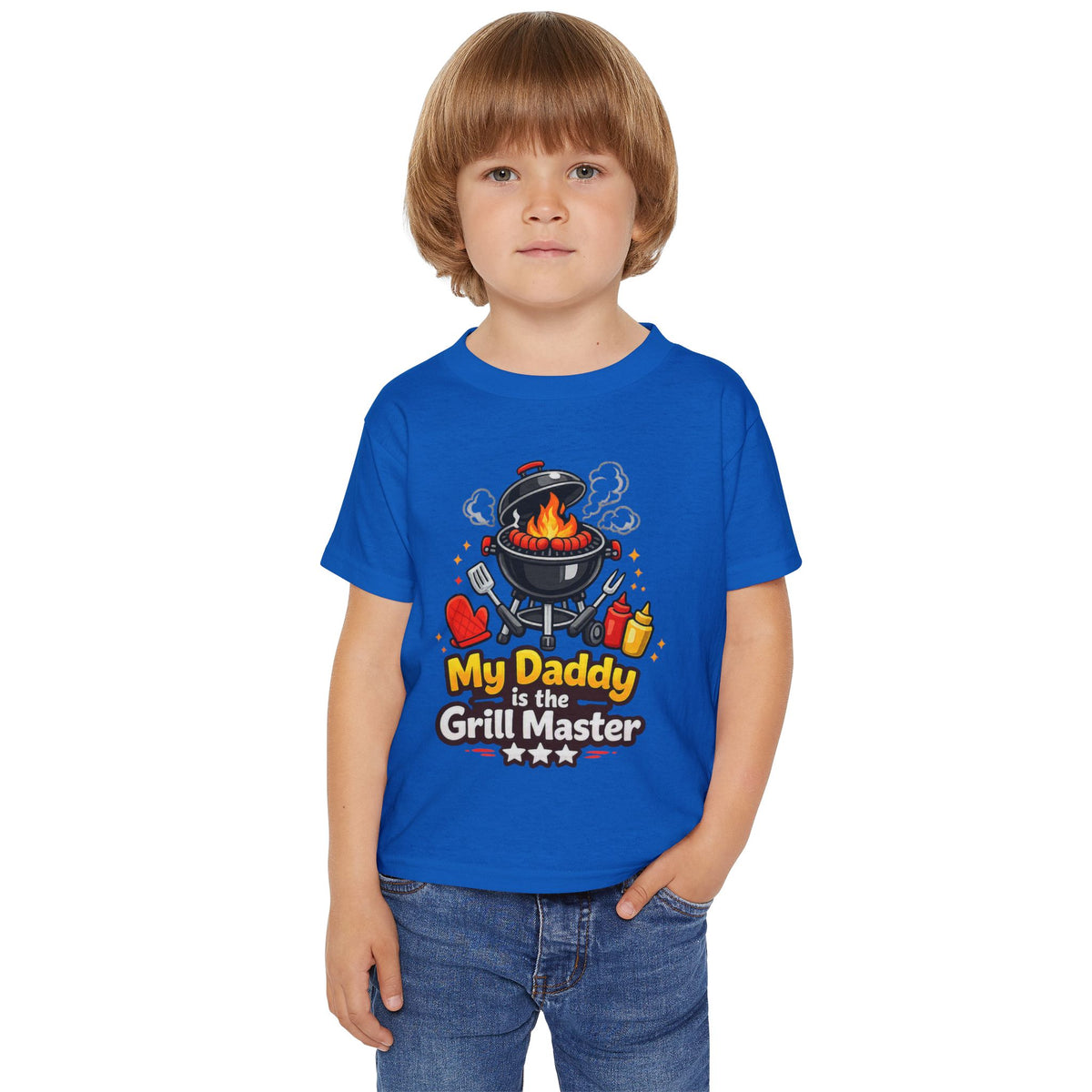 Toddler T-Shirt — "My Daddy is the Grill Master" BBQ Baby Tee