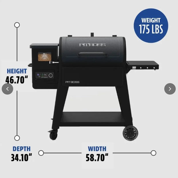 Pit Boss Navigator 850 WiFi & Bluetooth Pellet Grill & Smoker – 932 sq. in. Cooking Space, Flame Broiler™, 30 lb Hopper, Dual Meat Probes & Fan‑Forced Convection (PB850M)