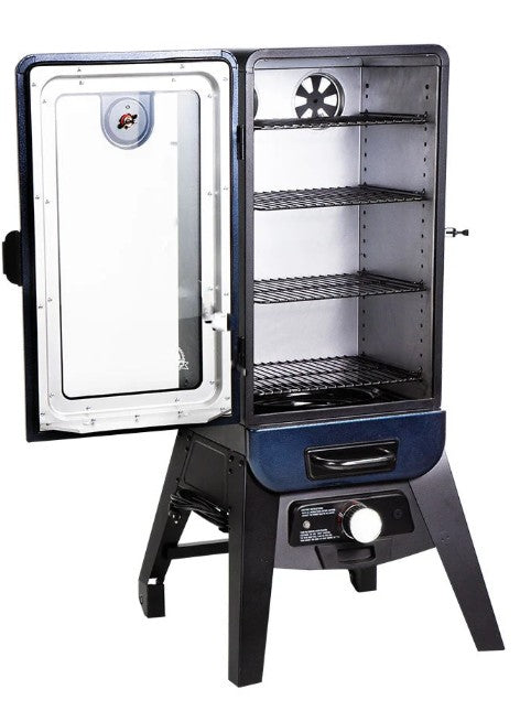 Pit Boss 3‑Series Blue Hammertone Analog Vertical Smoker – PBV3A1