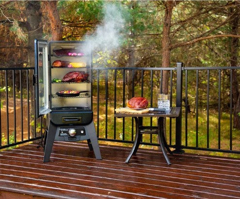 Pit Boss 3‑Series Blue Hammertone Analog Vertical Smoker – PBV3A1