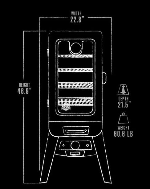 Pit Boss 3‑Series Blue Hammertone Analog Vertical Smoker – PBV3A1